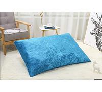 EHD New Crushed Velvet Cushion Covers Super Soft Luxury Style Decor Plush Cushion Covers Teal, 24"x24" (60x60cm)