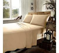 EHD Plain Flannelette 100% Natural Brushed Cotton Luxurious Duvet Cover Sets Reversible Bedding Sets With Matching Pillowcases (Latte, Super King)