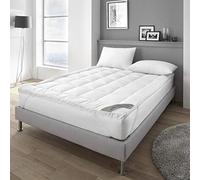 EHD Seersucker Fabric Luxury Hotel Quality Super Soft 4cms Thick 3D Microfibre 500GSM Polyester Filled Mattress Toppers (Double Size)