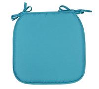 EHD Set of 4 Seat Pads With Ties Luxurious Quilted Seat Pads For Indoor Outdoor Garden Patio Kitchen & Office Chairs (Teal)