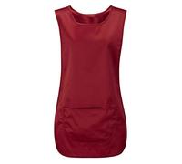 EHD Women's Cleaning Tabards Kitchen Aprons Large Front Pocket Ladies Home Workwear Bars Overalls (Burgundy, 3X-Large)