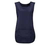 EHD Women's Cleaning Tabards Kitchen Aprons Large Front Pocket Ladies Home Workwear Bars Overalls (Navy, Medium)