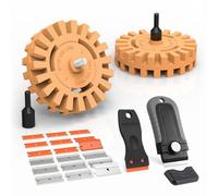 Ehdis Eraser Wheel Decal Remover Kit, 200 mm & 250 mm, Rubber Eraser Wheel with Adapter, Removing Pinstripes Stickers Labels Adhesives, Decals from Cars RVs Boats
