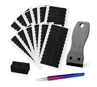 EHDIS Hair Extension Tapes with Tweezers and Scraper for Remove Tapes, 144pcs Pre-cut Double Sided Adhesive Tapes in Hair Extensions, for Lace Wig Hairpiece Toupee Hair Weft