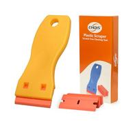 Ehdis Plastic Scraper with 10 Plastic Razor Blade, Adhesive Remover, Sticky Remover for Removing Label, Glue, in the Glass, Window, 1.5 inch, Yellow