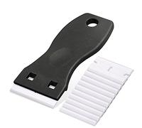 Ehdis Plastic Scraper with 10 Plastic Razor Blade, Adhesive Remover, Sticky Remover for Removing Label, Glue in The Glass, Window, 1.5 inch, Black