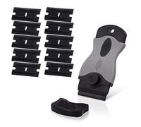 Ehdis Plastic Scraper with 10 Plastic Razor Blade, Adhesive Remover, Sticky Remover for Removing Lable, Glue, Decal in The Glass, Window, Floor, Black