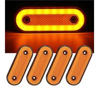 EHDXGGEK 8pcs 12V 24V Oval LED Side Light Front Rear Clearance Marker Lamp Parking Trailer Camper Pickup Surface Mount(4pcs)