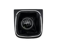 EHDXGGEK Gear Shift Knob 5/6 Speed Stick with Leather Boot Collar Case Black Compatible with VW Golf 6 MK5 MK6 Jetta 2005 2006 2007-2014 Auto Parts(6 Speed)