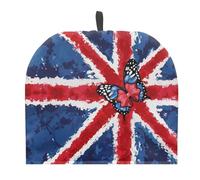 Eheartsgir British Flag Union Jack Butterfly Tea Cosy for Teapots Washable Heat Preservation Tea Pot Dust Cover Tea Kettle Quilt Breakfast Warmer for Home Kitchen Tea Party Decorative Accessories