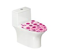 Eheartsgir Hot Lips Pink Lightweight Toilet Dust Protection Cover for Bathroom Machine Washable Toilet Decorative Cover with Elastic Bottom Suitable for Most Toilet Bowl Lids
