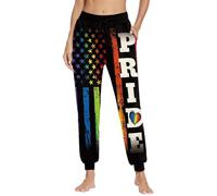 Eheartsgir Women Joggers Sweatpants High Waist Workout Yoga Sweatpants Drawstring Lightweight Loose Pants with Pockets, Rainbow Pride, XXL