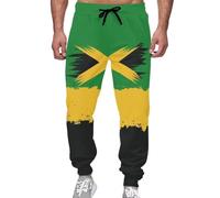 Eheartsgir Women Joggers Sweatpants High Waist Workout Yoga Sweatpants Drawstring Lightweight Loose Pants with Pockets, Jamaican Flag, XXL