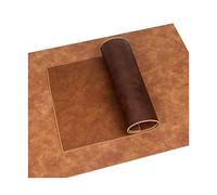 EHEIN Brown Office Waterproof Table Runner/Flag - Leather, Retro Simple Home Anti-scald Tablecloth, Reversible Insulated Tea Mat Placemat (Size: 11.8x19.7 inches) (Color : Brown, Size : 30x50cm)