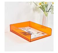 EHEIN Magazine File Holder,Acrylic Paper Organizer，Stackable Acrylic Paper Trays, Paper Organizer for Desk Vertical (Color : Orange, Size : 31.5x24x6.5cm)