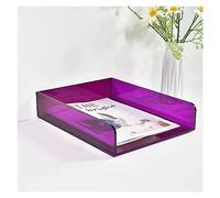 EHEIN Magazine File Holder,Acrylic Paper Organizer，Stackable Acrylic Paper Trays, Paper Organizer for Desk Vertical (Color : Purple, Size : 31.5x24x6.5cm)