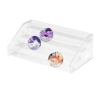 EHERDM 4-Layer Stepped Makeup Organizer Acrylic Award Medals Display Shelf Clear Riser Display Holder Ladder for Cosmetics Badges Coins Challenge Medals Birthday Christmas Valentine's Day Gift