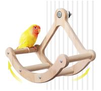 EHERDM Bird Rotating Pirate Ship Toy Wood Wheel Perch Toy for Parrots Hanging Bird Stand Cage Accessories for Parrots Budgies Parakeet Cockatiel Lovebirds Conures