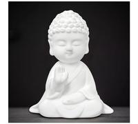 EHERDM Ceramic Small Buddha Statue White Baby Buddha Statue for Home Decor Mini Rulai Figurine Buddhist Traditional Ornaments for Car Tabletop Decor Meditation