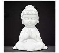 EHERDM Ceramic Small Buddha Statue White Baby Buddha Statue for Home Decor Mini Rulai Figurine Buddhist Traditional Ornaments for Car Tabletop Decor Zen