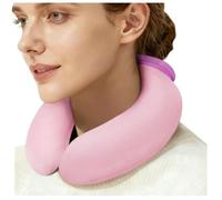 EHERDM U-Shaped Hot Water Bottle with Fleece Cover 850ML Hot & Cold Water Bag Therapy Heating Pad for Pain Relief Neck Shoulder Hand Warmer Relaxing Protection Pink