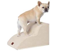 EHEYCIGA Curved Dog Steps for Sofa, 2-Step Dog Stairs for Small Dogs and Cats, Pet Stairs for Couch, Non-Slip Pet Step with Washable Cover, 40x50x30cm, Cream