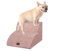 EHEYCIGA Curved Dog Steps for Sofa, 2-Step Dog Stairs for Small Dogs and Cats, Pet Stairs for Couch, Non-Slip Pet Step with Washable Cover, 40x50x30cm, Dusty Pink
