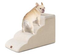 EHEYCIGA Dog Steps for Bed and Sofa 44.5cm H, 4-Step Dog Stair, Cream