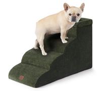 EHEYCIGA Dog Steps for Bed and Sofa 44.5cm H, 4-Step Dog Stair, Olive Green | High Density Sturdy Foam, Non-Slip Bottom and Surface, Removable Machine Washable Cover, For Small Dogs and Cats