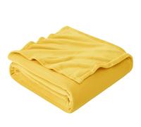 EHEYCIGA Double Fleece Throw Blanket for Sofa 150x200cm, Mustard | Soft Fluffy Blanket for Bed, Warm Large Throws for Adults, Fit All Season