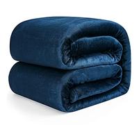 EHEYCIGA Double Fleece Throw Blanket for Sofa 150x200cm, Navy | Soft Fluffy Blanket for Bed, Warm Large Throws for Adults, Fit All Season