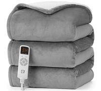 EHEYCIGA Electric Heated Blanket Throw, Heating Blanket Timer with 6 Heating Levels & 10 Hours Auto Off, Soft Warm Cozy Electric Over Blanket for Sofa, Chair 130x160 cm