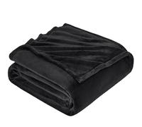 EHEYCIGA Fleece Blanket Black Throws for Sofas Fluffy Warm Soft Blanket for Bed Settees Armchairs, Fit All Season, Double Size, 150x200cm