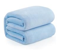 EHEYCIGA Fleece Blanket Extra Large Throws for Settees Light Blue Throw Fluffy Warm Soft Blanket for Bed Settees Armchairs, Fit All Season, King Size, 270x230cm