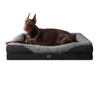 EHEYCIGA Memory Foam Dog Beds XXXL, Orthopedic Giant Dog Beds Sofa with Sides and Waterproof Liner, Pet Couch with Washable Removable Cover and Non-Slip Bottom, 132x104x20cm, Charcoal