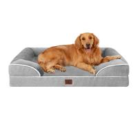 EHEYCIGA Memory Foam Dog Sofa Bed, Orthopedic Waterproof Extra Large Dog Beds with Removable Cover, Grey, 112x81x15cm