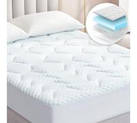 EHEYCIGA Memory Foam Mattress Topper Single Bed, Gel Mattress Pad with Extra Deep Pocket, Breathable Mattress Cover, 90x190x3cm, White
