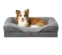 EHEYCIGA XL Dog Bed Memory Foam, Extra Large Orthopedic Dog Beds Sofa with Sides and Waterproof Liner, Pet Couch with Washable Removable Cover and Non-Slip Bottom, 104x68x19cm, Dark Grey