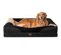 EHEYCIGA XL Dog Bed Memory Foam, Extra Large Orthopedic Dog Beds Sofa with Sides and Waterproof Liner, Pet Couch with Washable Removable Cover and Non-Slip Bottom, 106x76x19cm, Black