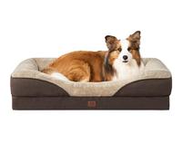 EHEYCIGA XL Dog Bed Memory Foam, Extra Large Orthopedic Dog Beds Sofa with Sides and Waterproof Liner, Pet Couch with Washable Removable Cover and Non-Slip Bottom, 104x68x19cm, Brown