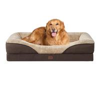 EHEYCIGA XL Dog Bed Memory Foam, Extra Large Orthopedic Dog Beds Sofa with Sides and Waterproof Liner, Pet Couch with Washable Removable Cover and Non-Slip Bottom, 106x76x19cm, Brown