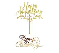 EHFOGJ 2 Pieces Of Cake Decoration Inserts, Golden Anniversary Plug-Ins, Reusable Cake Decorations, Suitable For Valentine'S Day And Weddings.