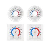 EHFOGJ 4-Piece Thermometer, Metal Pointer Thermometer, Indoor And Outdoor Temperature Measurement Tool, Suitable For Window And Door Installation.