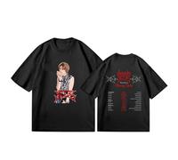 EHGEUYL Stray Kids T-Shirt Mens Casual Round Neck Top Soft Cotton Comfortable Graphic Tee for K-Pop Fans Fashion (Black4,XL)