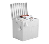 EHHLY 33 Gallon Deck Box, Small Outdoor Storage Box Waterproof, Lockable Secure Package Bin Delivery Box for Outside Front Porch, Patio Cushions Storage Box, Delivery Driver Snack Box for Porch, White