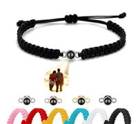 Ehihas Personalised Photo Projection Bracelet Memorial Gift Unique Memory Custom Bracelets HD Image For Loved Ones Keepsake Design Rope (Cylinder Bead)