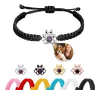 Ehihas Personalised Photo Projection Bracelet Memorial Gift Unique Memory Custom Bracelets HD Image For Loved Ones Keepsake Design Rope (Paw Bead)