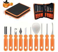 EHIOG 10 PCS Halloween Pumpkin Carving Kit, Pumpkin Carving Tools with Carrying Case, Stainless Steel Pumpkin Carving Set for Halloween Pumpkin Decorative