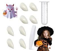 EHIOG 4 Pairs Vampire Teeth, Halloween Vampire Teeth, Cosplay Halloween Prop, Horror False Teeth for Cosplay Party Favors-13/15mm