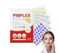 EHIOG Acne Patches, 200 Colorful Heart-Shaped Acne Patches, Dots Pimple Stickers for Face, Tea Tree Oil & Centella Oil, Hydrocolloid Care for Face, Suitable for All Skin Types